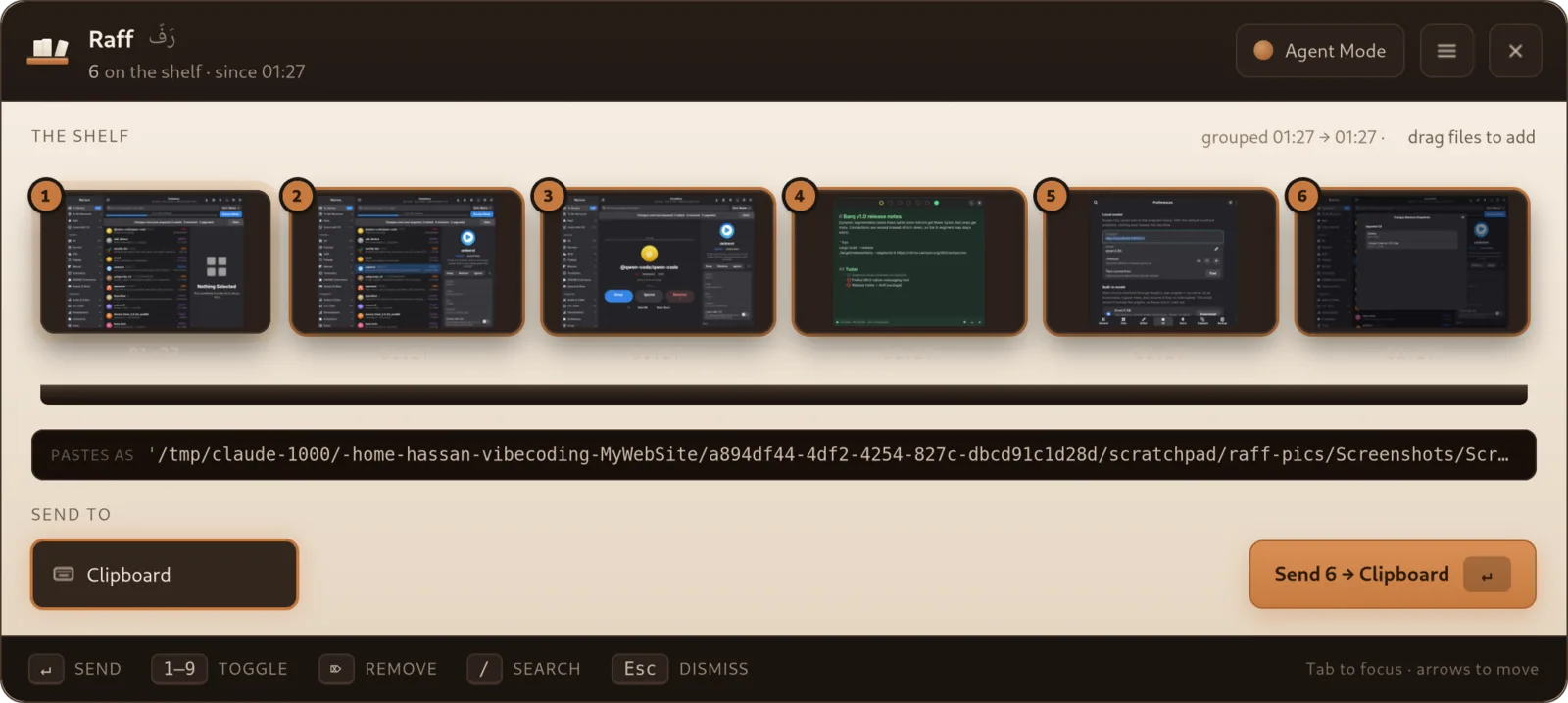 Raff main window